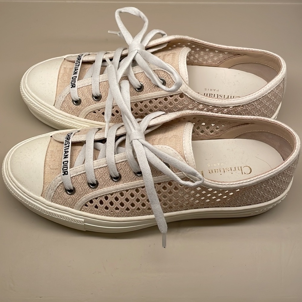 Christian Dior Walk’N’Dior low top embroidered sneakers (size 37.5/7.5) - Picture 3 of 10